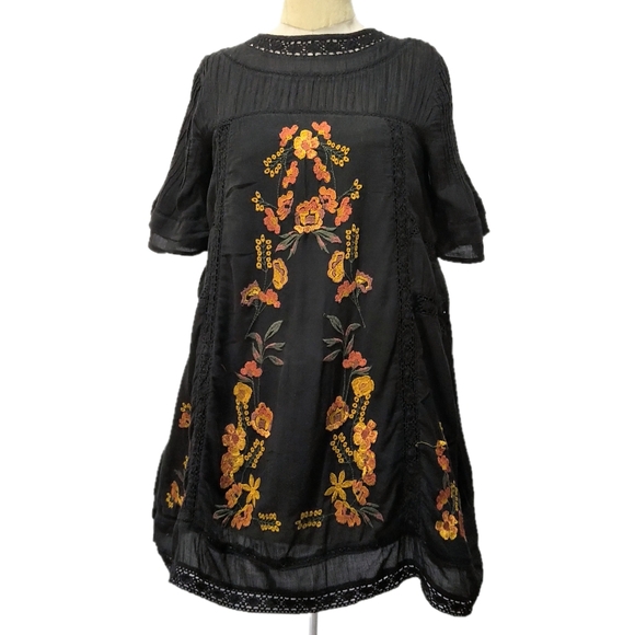 Free People Perfectly Victorian Floral Embroidered Mini Dress - Picture 2 of 7